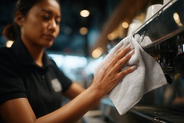 Close-up of South African worker plugging HDMI cable with safe grip.