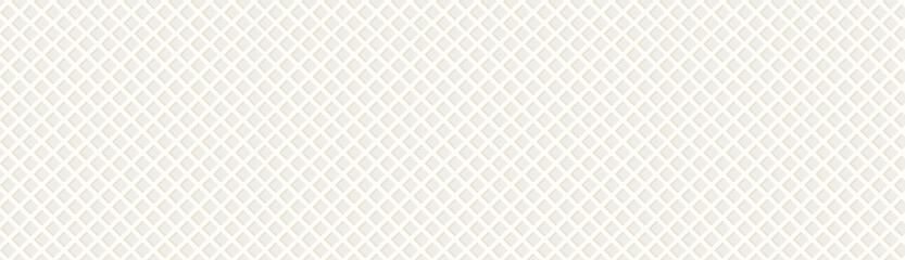 Waffle cloud dancer color background, towel white colour trendy 2026 year pattern. Wafer weave texture, cotton tissue material. Light gray linen structure, square tile bg. Vector illustration