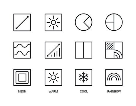 Color Gradient Icons. Color Gradients. Line icon set of Color Gr