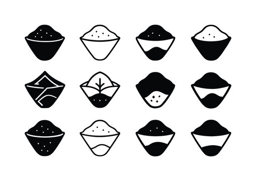 Coffee Filter Icons. Used Coffee Filter. Icon set. Set Logo of U