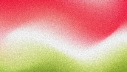 Grainy gradient watermelon color background with red green colors. Summer background with blurry and noise texture, design for banner, widescreen, wallpaper.