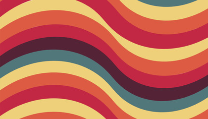 Obraz premium Abstract colorful rainbow background featuring a seamless geometric pattern of circles and bright wave stripes for a vibrant vector illustration wallpaper design