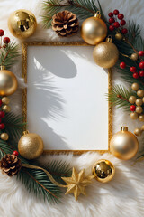 christmas frame with christmas decorations