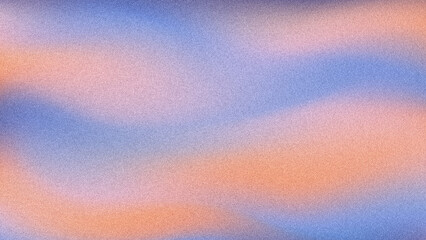 Grainy gradient soft blue orange color background. Twilight clouds colors background with blurry and noise texture, design for banner, widescreen, wallpaper.