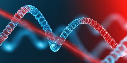 Vaccines virus distribution concept. Abstract representation of a DNA helix with vibrant colors.