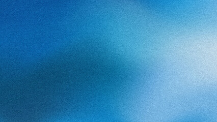 Grainy gradient white and blue colors background. Deep blue ocean color background with blurry and noise texture, design for banner, widescreen, wallpaper.