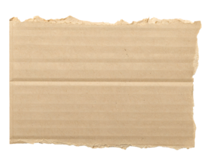 Brown cardboard with torn edges and parallel creases