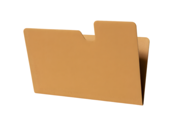 empty tan file folder . Isolated on transparent background, png