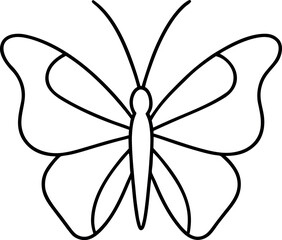 Red Admiral Butterfly with Large Red Wings and Black Outline in Stylized Symmetrical Design