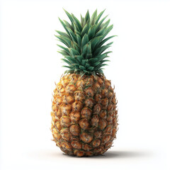 Fototapeta premium Realistic Pineapple Displayed with Detailed Texture and Green Leaves