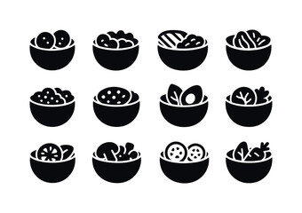 Vegetarian Pita Icons. Vegetarian pitas. Solid icon set of veget