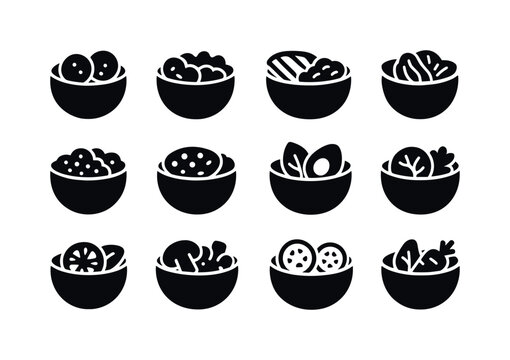 Vegetarian Pita Icons. Vegetarian pitas. Solid icon set of veget