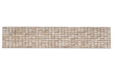 Beige ceramic tile wall is isolated