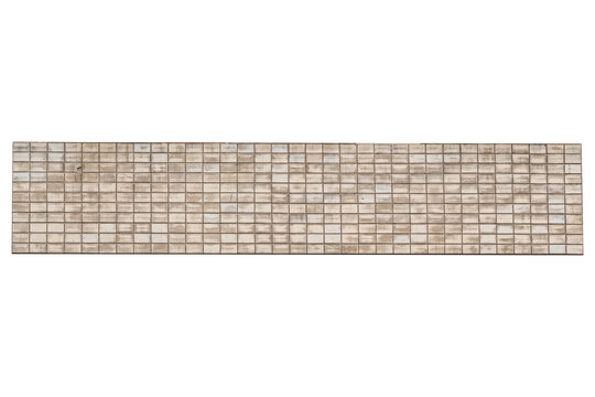 Beige ceramic tile wall is isolated