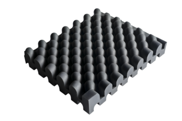 black acoustic foam panel with unique design  . Isolated on transparent background, png