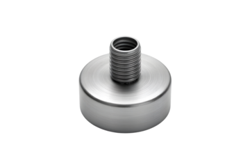 industrial metallic component with threaded rod design  . Isolated on transparent background, png