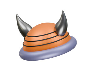 Fototapeta premium viking helmet icon 3d illustration render