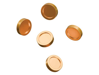 gold coin icon 3d illustration render