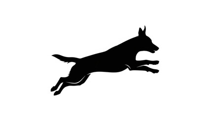 Fototapeta premium Dog Jumping and Running Pet Silhouette Vector Illustration