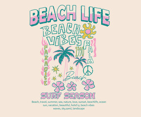 Coconut beach artwork. Beach club. Summer good day. Enjoy beach life. Summer vibes artwork.