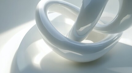 White abstract sculpture, studio lighting, smooth surface, modern art, website background