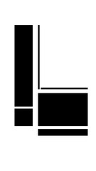 Geometric Abstract Composition of Rectangles in a Minimalist Black and White Design