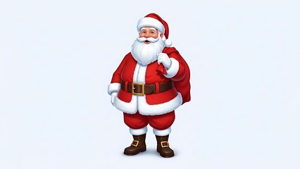 Obraz premium Festive Santa Claus on Light Background