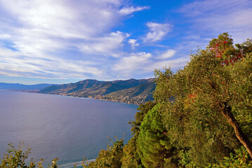 Panorama of San Rocco di Camogli, Liguria, Italy