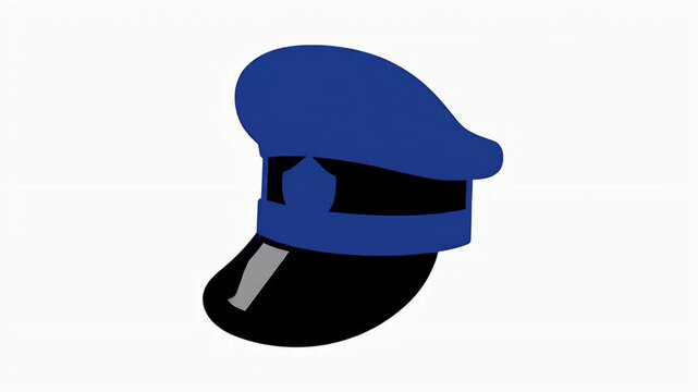 Sports visor with protective symbol and success flag line art illustration animation