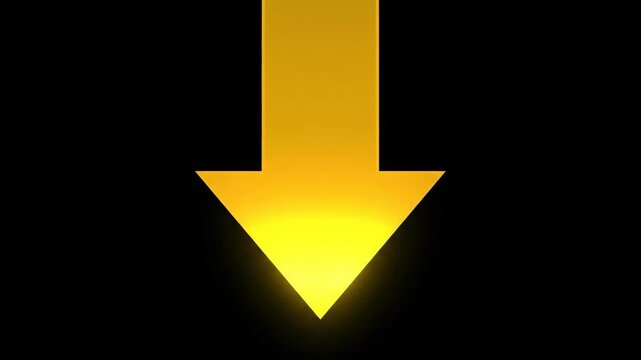 Golden Arrow Downward Shimmer in Darkness with Guiding Light.