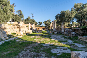 The Nysa Ancient City view in Sultanhisar Town of Turkey