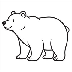 vector illustration of a bear line art design