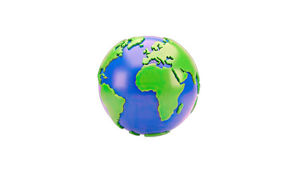 Fototapeta premium 3D Earth Globe on White Background