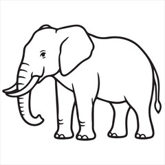 elephant line art coloring page