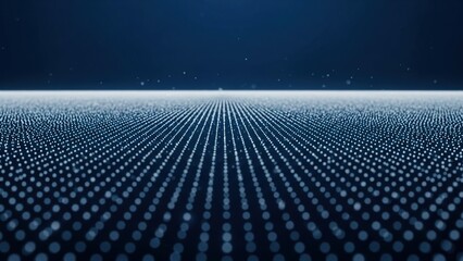 Abstract blue digital grid field perspective