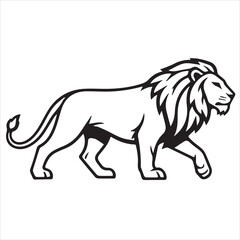 lion vector illustration line art