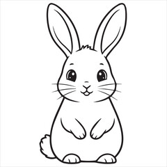 rabbit line art coloring page