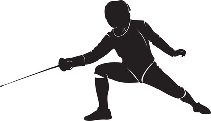 An elegant Fencing Duel Silhouettes collection showcasing two fencers in classic duel stances and dynamic action poses, including lunges, parries, attacks, and defensive movements.