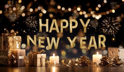 Celebrate with gold gifts, candles, and fireworks on New Year's Eve