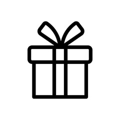 Christmas Gift Box with Ribbon Icon
