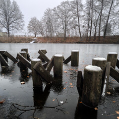 Old masonry on the lake