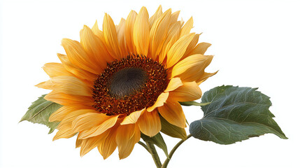 Obraz premium A vibrant sunflower in full bloom, showcasing its bright yellow petals and a dark center