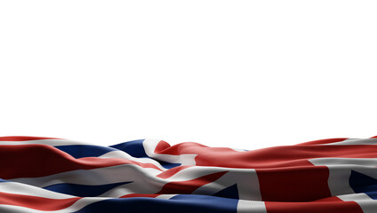 United kingdom or england flag on transparency background with copy space 3D render