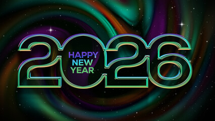 New year 2026, Typography 2026, celebrating new year theme, 