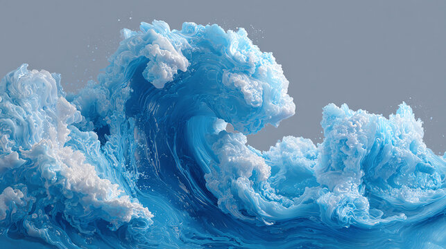 A captivating shot of an ocean wave crashing with power