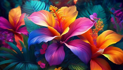 exotic tropical flowers vibrant nature color high resolution hd image