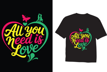 Romantic Happy Love Day Graphic T-Shirt Design