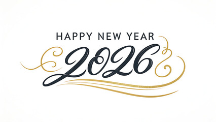 Happy New Year 2026 Festive Greeting Card Design