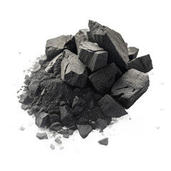 Graphite chunks on a transparent background