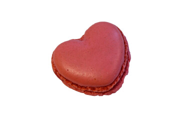 Sweet heart shaped macaroon isolated on white background